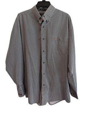 George Strait Collection by Wrangler Men’s 2X Geometric Print Button Down Shirt